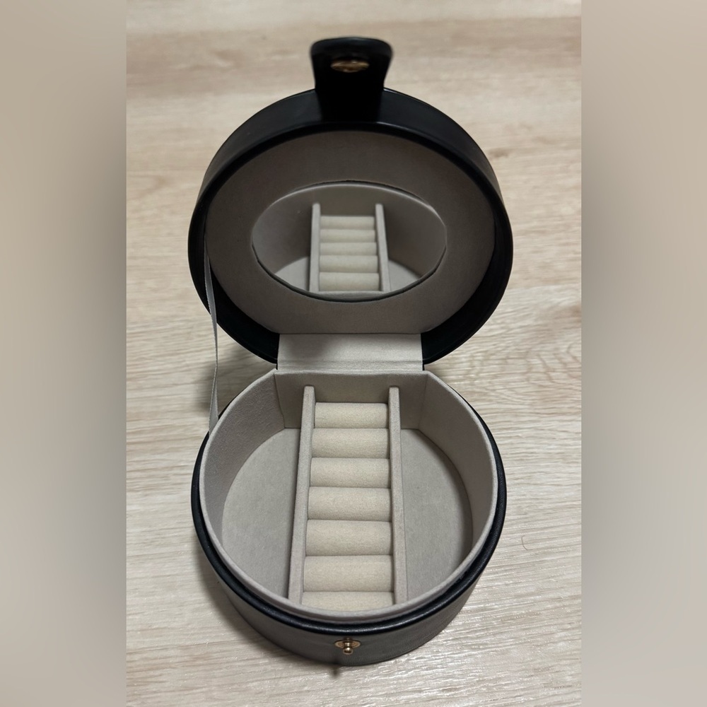 Travel or Small Space Jewelry Box in Black Vegan Leather - NWOT